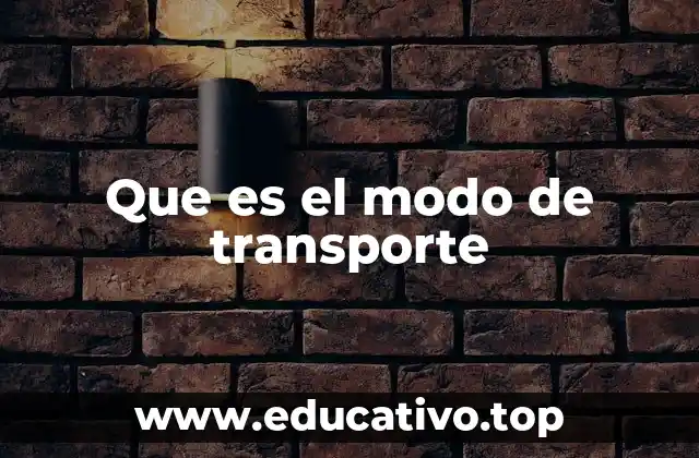 Que es el modo de transporte