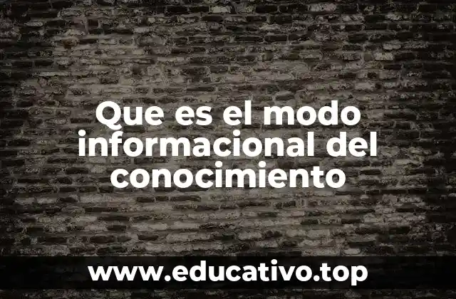 Que es el modo informacional del conocimiento