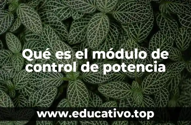 Qué es el módulo de control de potencia
