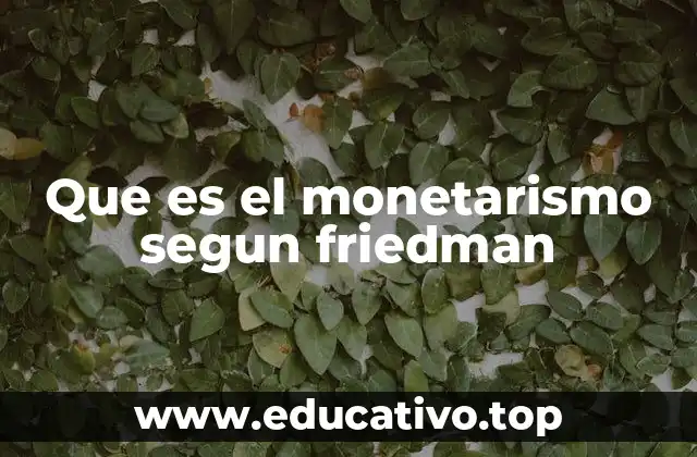 Que es el monetarismo segun friedman