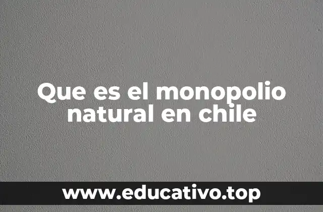 Que es el monopolio natural en chile