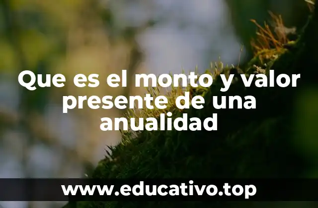 Que es el monto y valor presente de una anualidad