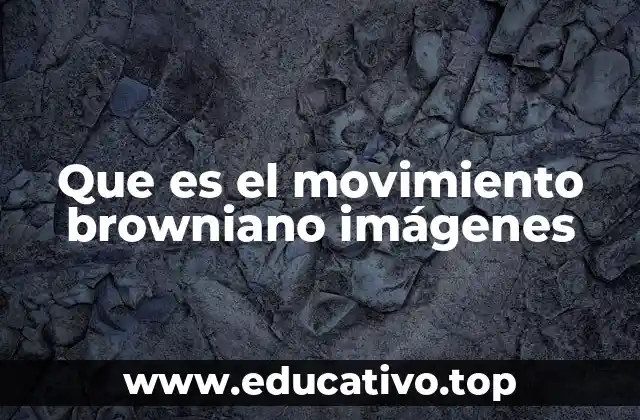 Que es el movimiento browniano imágenes