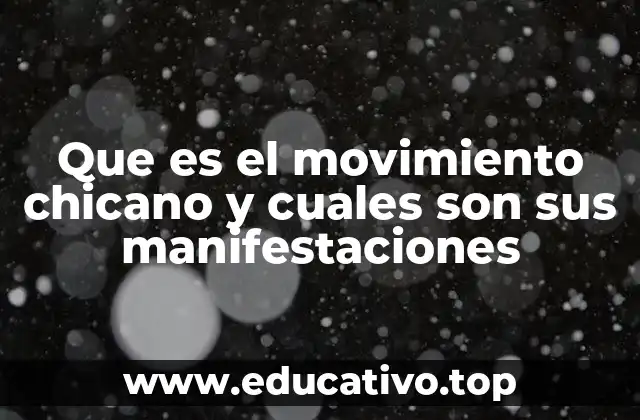 Que es el movimiento chicano y cuales son sus manifestaciones