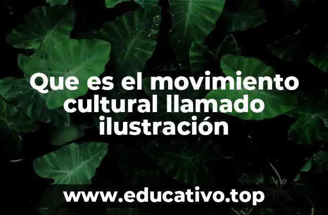 Que es el movimiento cultural llamado ilustración