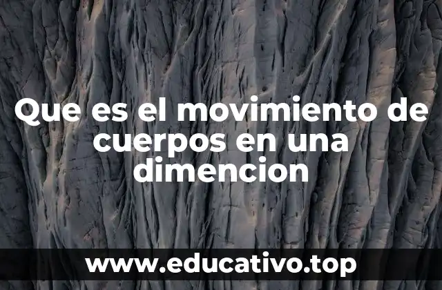 Que es el movimiento de cuerpos en una dimencion