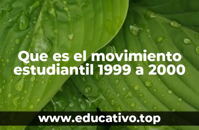 Que es el movimiento estudiantil 1999 a 2000