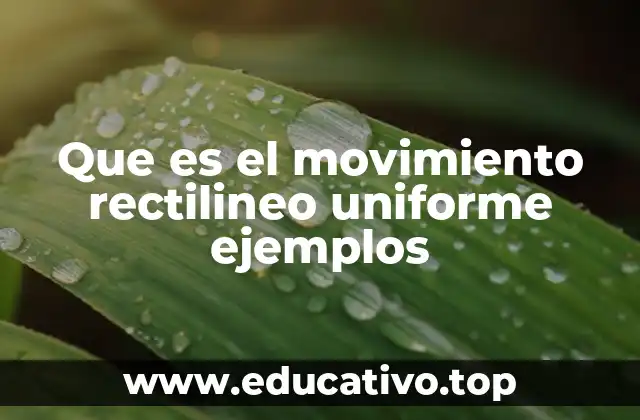 Que es el movimiento rectilineo uniforme ejemplos
