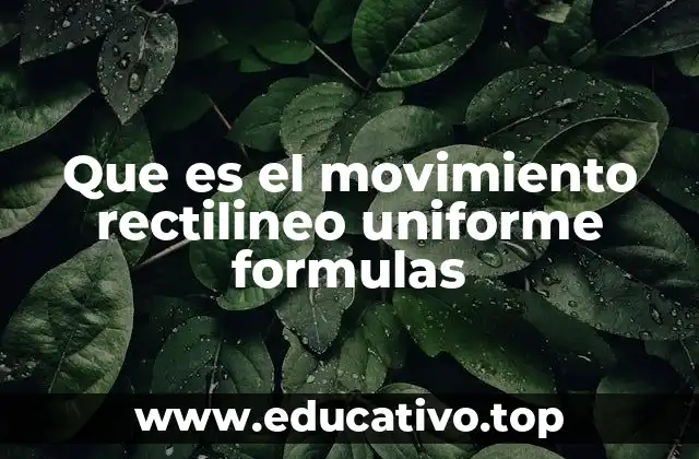 Que es el movimiento rectilineo uniforme formulas