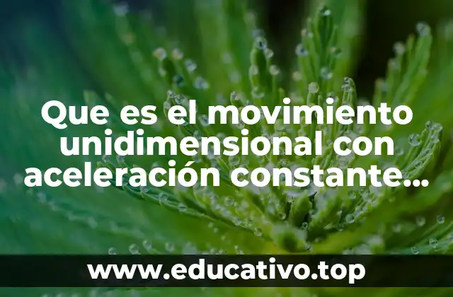 Que es el movimiento unidimensional con aceleración constante en el deporte