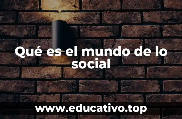 Qué es el mundo de lo social