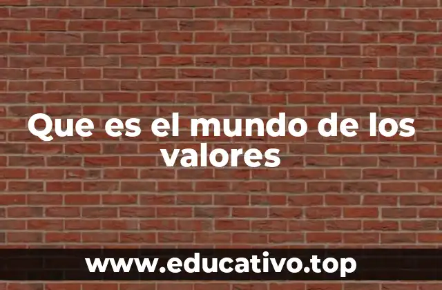 Que es el mundo de los valores