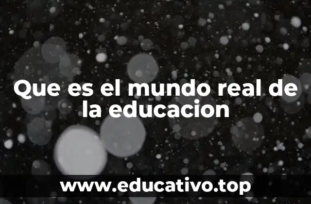 Que es el mundo real de la educacion