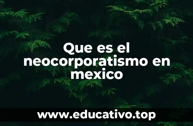 Que es el neocorporatismo en mexico