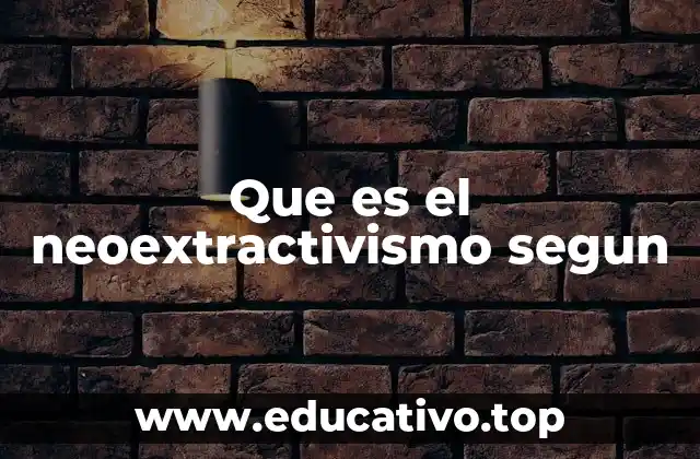 Que es el neoextractivismo segun