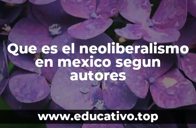 Que es el neoliberalismo en mexico segun autores