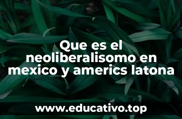 Que es el neoliberalisomo en mexico y americs latona