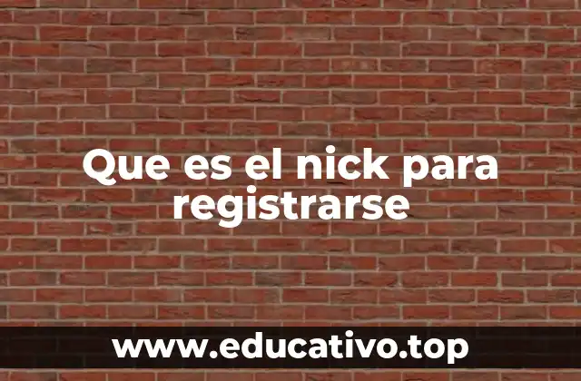 Que es el nick para registrarse