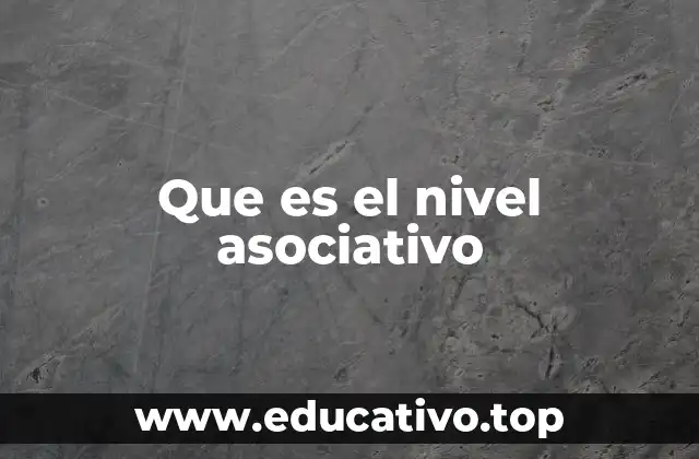 Que es el nivel asociativo