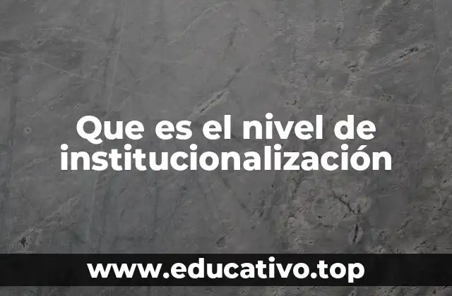 Que es el nivel de institucionalización