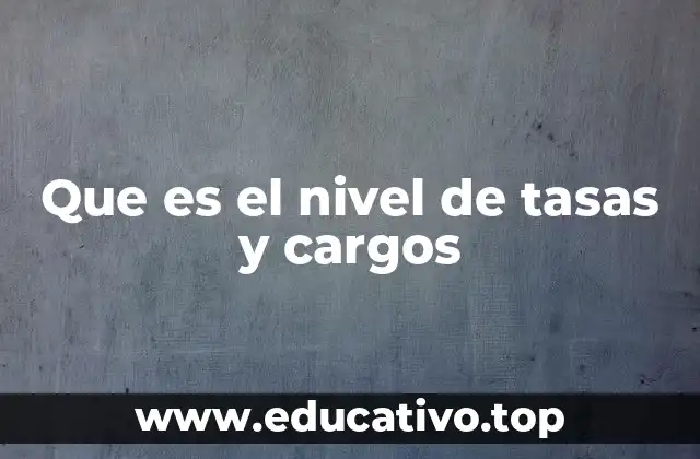 Que es el nivel de tasas y cargos