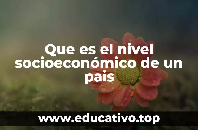 Que es el nivel socioeconómico de un pais