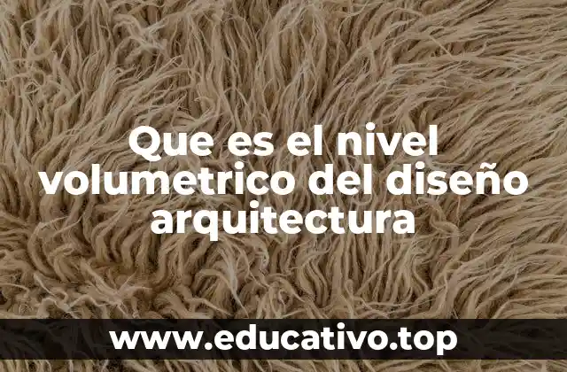 Que es el nivel volumetrico del diseño arquitectura