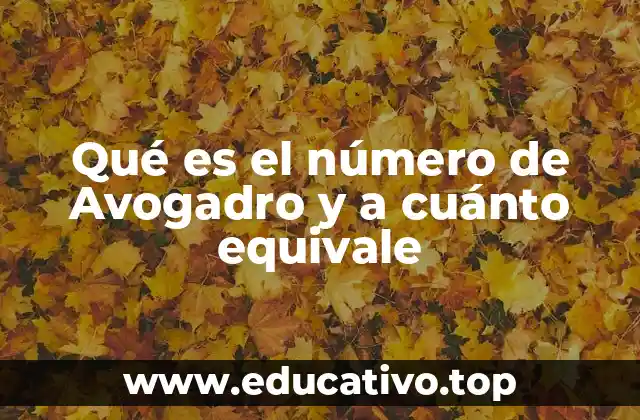 Qué es el número de Avogadro y a cuánto equivale