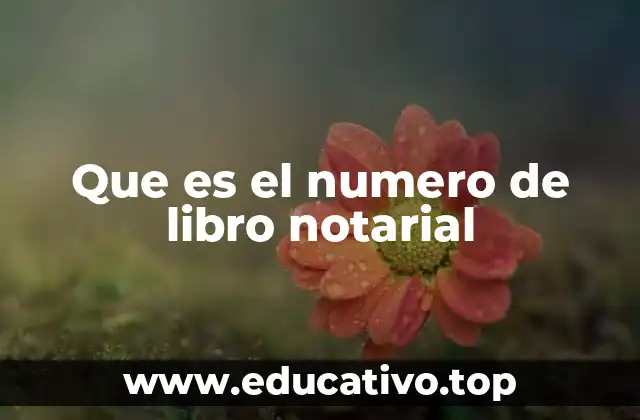 Que es el numero de libro notarial