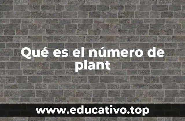 Qué es el número de plant