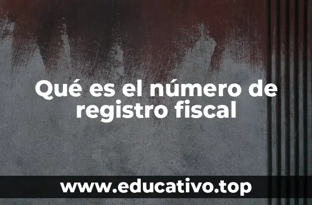La importancia del número de registro fiscal en el sistema tributario