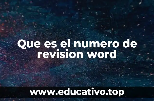 Que es el numero de revision word