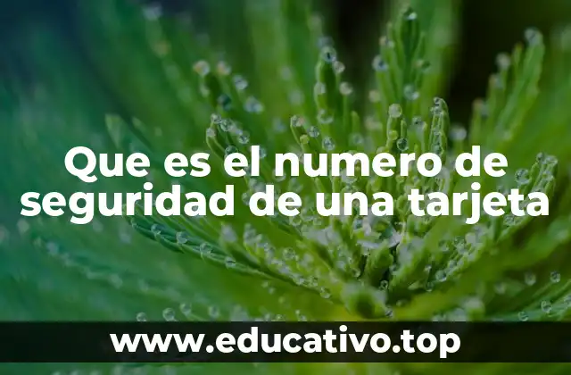 Que es el numero de seguridad de una tarjeta