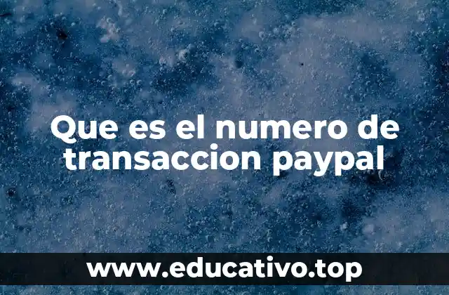 Que es el numero de transaccion paypal