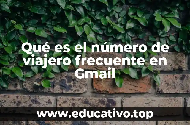 Qué es el número de viajero frecuente en Gmail