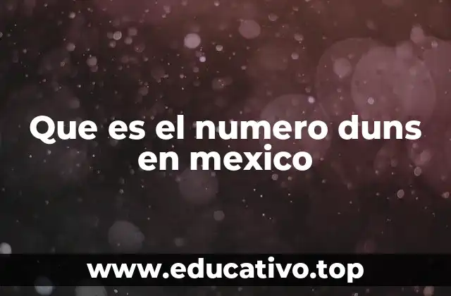 Que es el numero duns en mexico