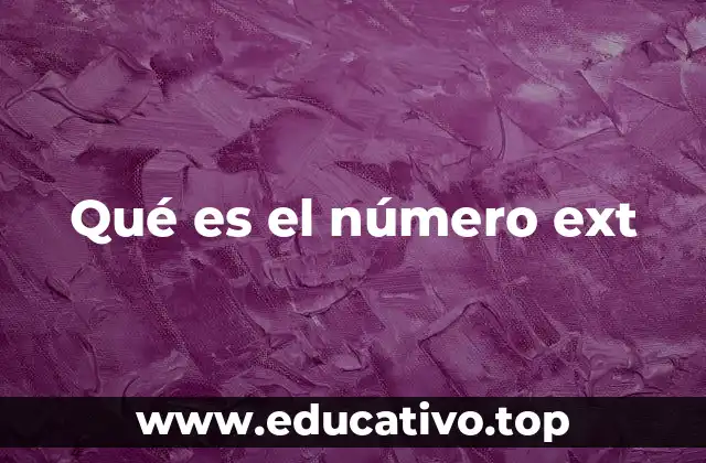 Qué es el número ext
