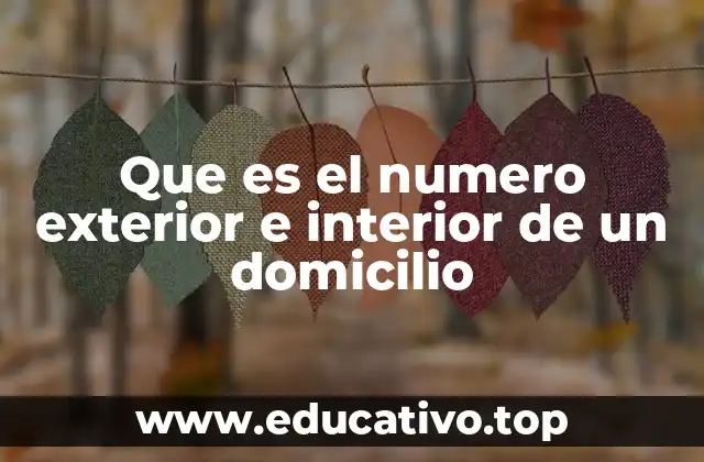 Que es el numero exterior e interior de un domicilio