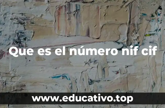 Que es el número nif cif