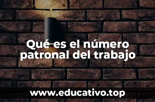 Qué es el número patronal del trabajo