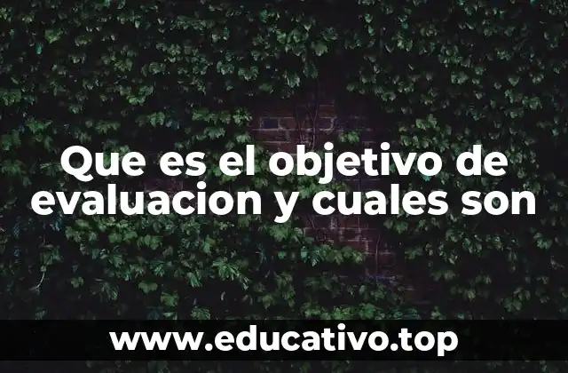 Que es el objetivo de evaluacion y cuales son