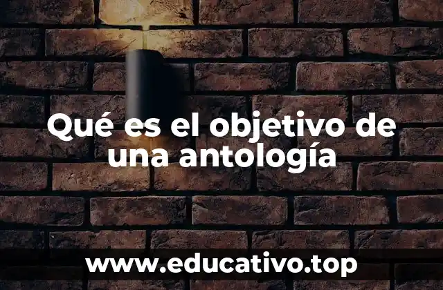 Qué es el objetivo de una antología