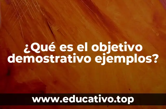¿Qué es el objetivo demostrativo ejemplos?