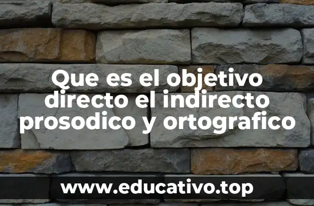Que es el objetivo directo el indirecto prosodico y ortografico