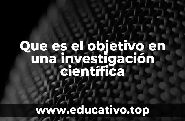 Que es el objetivo en una investigación científica