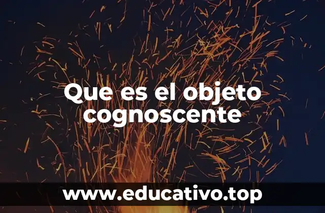 Que es el objeto cognoscente