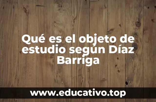 Qué es el objeto de estudio según Díaz Barriga