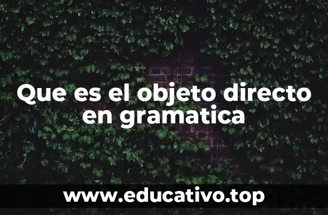 El rol del objeto directo en la estructura de las oraciones