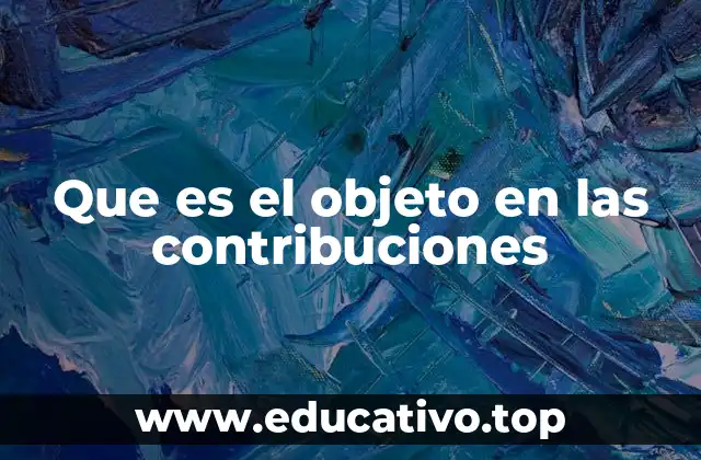 Que es el objeto en las contribuciones