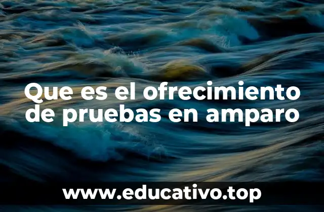 Que es el ofrecimiento de pruebas en amparo